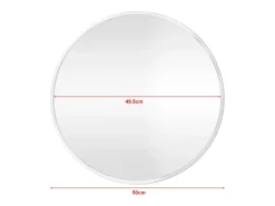 Helloshop26 Espejo de pared redondo 50 cm mate 03_0007941 Blanco