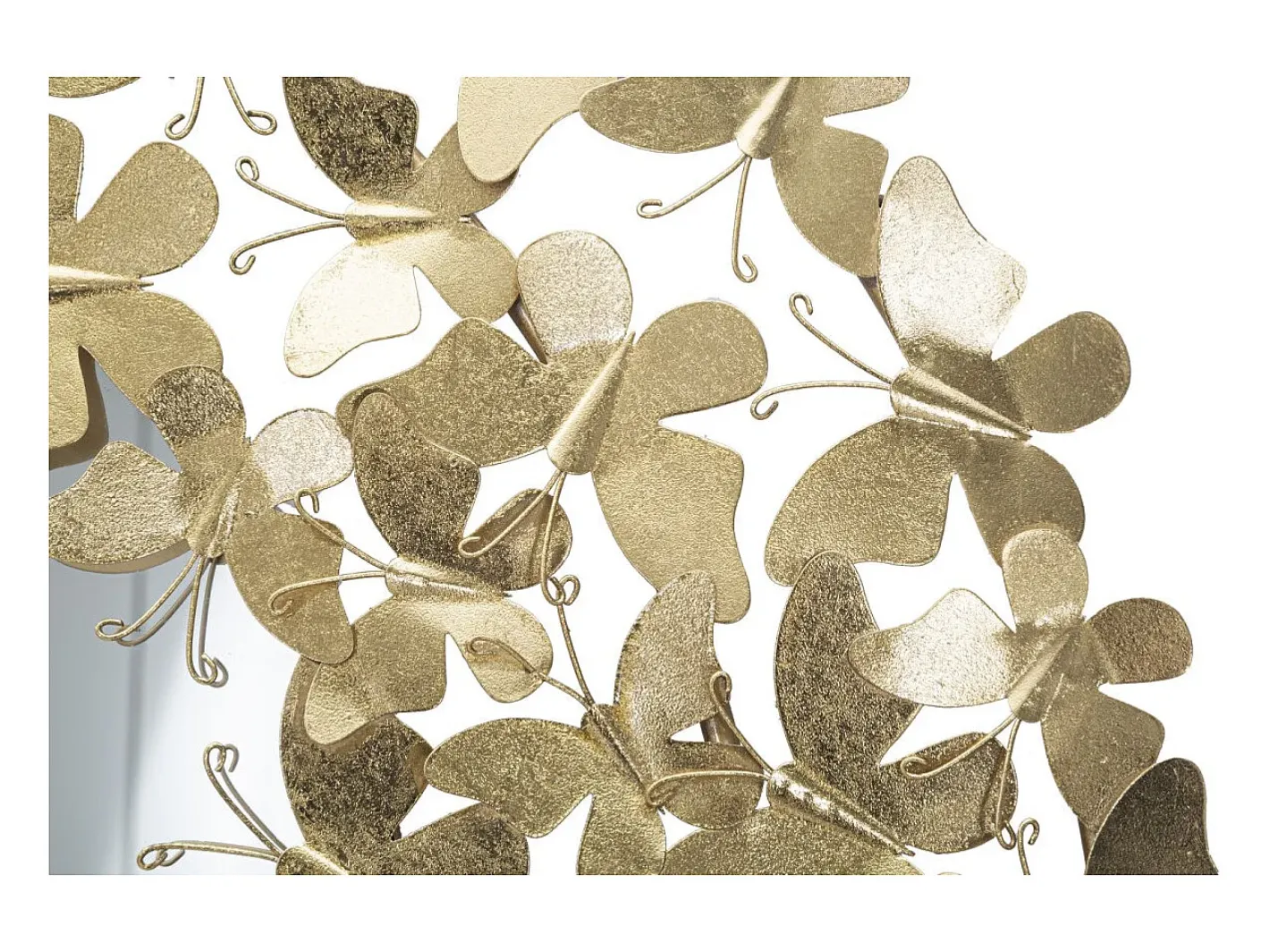 Espejo de pared redondo con mariposas 3D Butterfly Wind Dorado New