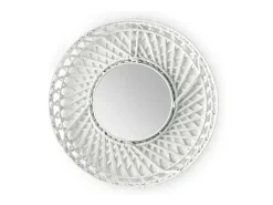Les Tendances Espejo De Pared|Espejo-Espejo de pared redondo de mimbre Gaell D 50 cm Blanco
