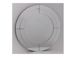 Les Tendances Espejo de pared redondo de cristal transparente Octy Plateado Best