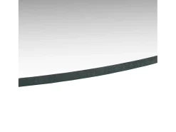 Espejo de pared redondo de cristal de 60 cm Plateado New