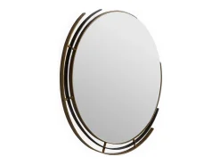 Sale Les Tendances Espejo de pared redondo MAXIMUS de metal dorado antiguo y – Ø 81 cm Negro