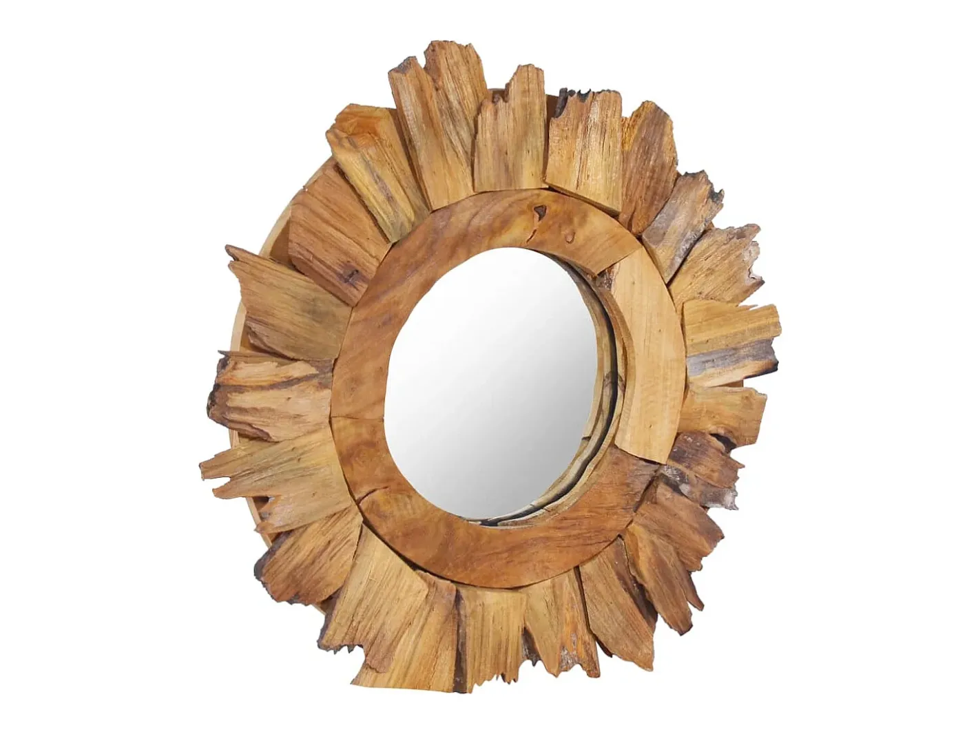 Espejo de pared redondo teca 40 cm ES540090 Marru00f3n Outlet