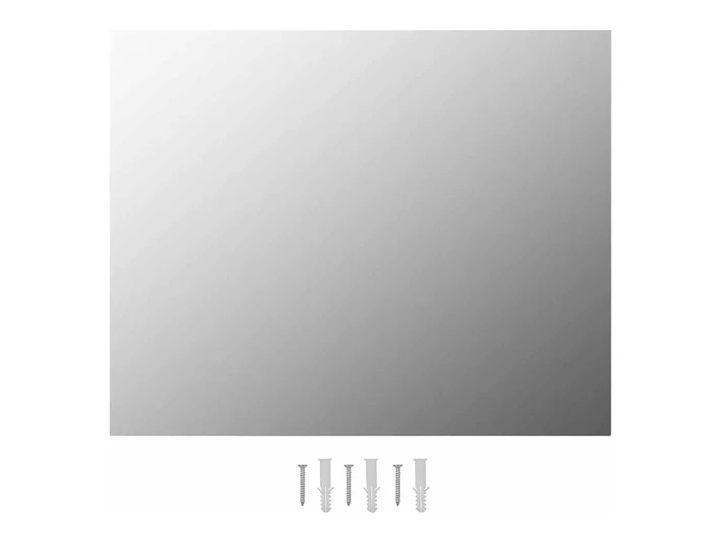 Espejo De Pared|Espejo-Espejo de pared sin marco con luces LED de cristal rectangular Plateado