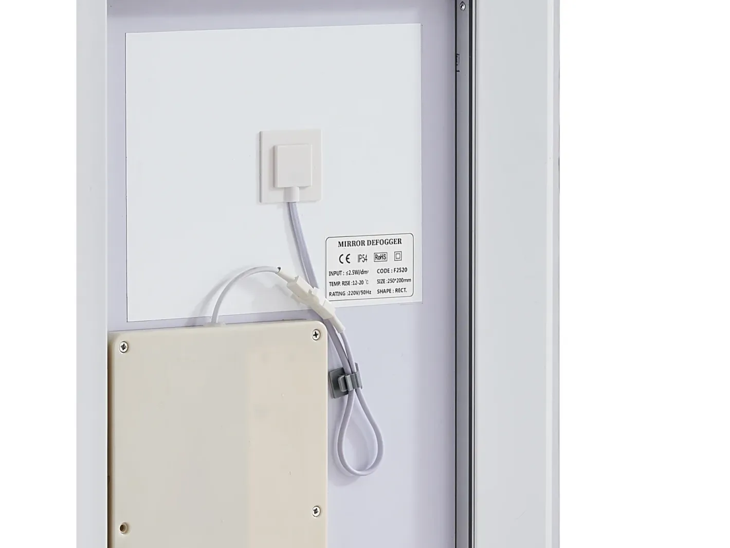 Clearance Espejo de Pared SucceBuy, 50 x 70 cm, Espejo de Baño LED, Montaje en Pared, Antiniebla, 3 Colores de Temperatura Ajustables Blanco