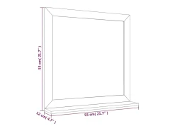 Outlet Espejo de pared 55x55 cm Madera maciza de nogal Marru00f3n
