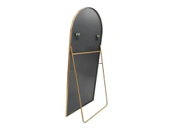 Espejo-Espejo de pie - Marco de metal - 180 x 80 cm - Arqueado - Para salón o vestidor - Dorado