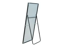 Outlet Espejo de pie - Marco de metal - 180 x 80 cm - Rectangular - Para salón o vestidor - Negro