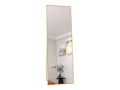 Online Espejo de pie - Marco de metal - 162 x 53 cm - Ángulo de inclinación ajustable - Para salón o vestidor Dorado