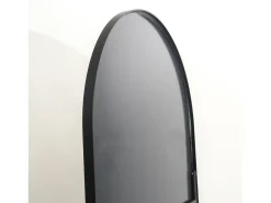 Espejo de pie - Marco de metal - 180 x 80 cm - curvo - para salón o vestidor - Negro Online