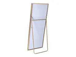 Espejo-Espejo de pie - Marco de metal - 180 x 80 cm - Rectangular - Para salón o vestidor - Dorado