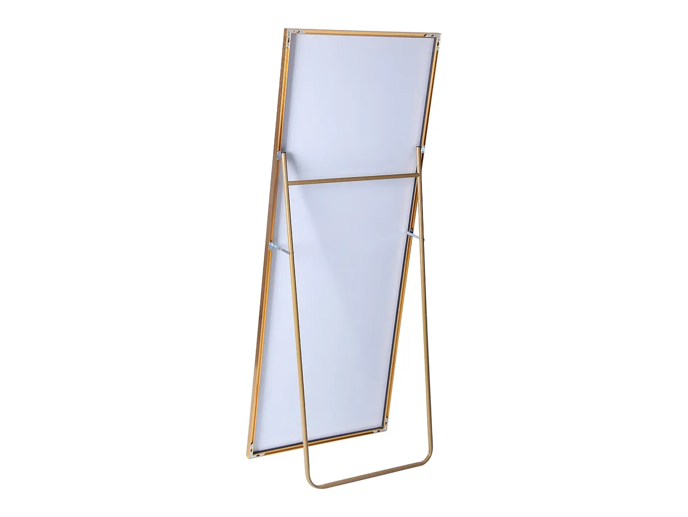 Espejo-Espejo de pie - Marco de metal - 180 x 80 cm - Rectangular - Para salón o vestidor - Dorado