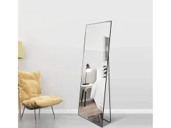 Espejo de pie 150 x 40 cm - espejo de cuerpo entero, marco de aleación de aluminio - espejo de pared - Negro
