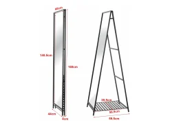 Sale Helloshop26 Espejo de pie 160 x 44 x 60 cm 03_0007977 Negro