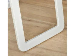 Hot Espejo de pie con marco plegable, espejo de maquillaje estable, para montar en la pared o de pie, madera, (37x43x156 cm) Blanco