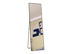 Espejo de pie de 140 x 40 cm, marco de aluminio , espejo de pared moderno para colocar de pie o colgar Negro New