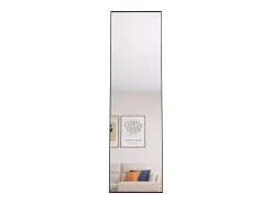 Espejo de pie de 140 x 40 cm, marco de aluminio , espejo de pared moderno para colocar de pie o colgar Negro New