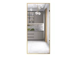 Espejo de pie de 180 x 80 cm, marco de aluminio , espejo de pared moderno para colocar de pie o colgar Dorado Online