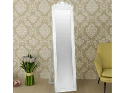 Espejo-Espejo de pie estilo barroco 160x40 cm Blanco