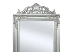 Espejo de pie estilo barroco 160x40 cm Plata Plateado