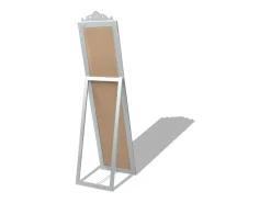 Espejo de pie estilo barroco 160x40 cm Plata Plateado