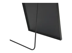 Espejo-Espejo de pie, marco de aluminio con soporte, alto 162 cm, ancho 53 cm, Negro