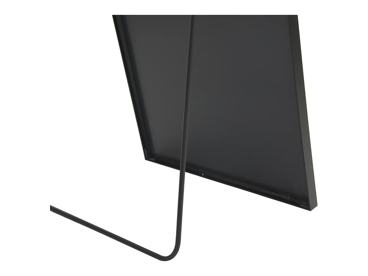 Espejo-Espejo de pie, marco de aluminio con soporte, alto 162 cm, ancho 53 cm, Negro