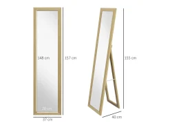 Homcom Espejo de pie Moll cuerpo entero natural 157x37x40 cm Color natural oscuro Hot