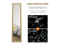 Homcom Espejo de pie Moll cuerpo entero natural 157x37x40 cm Color natural oscuro Hot