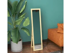 Homcom Espejo de pie Moll cuerpo entero natural 157x37x40 cm Color natural oscuro Hot