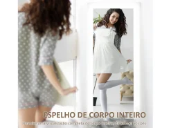 Discount Homcom Espejo de pie Nerpio luz LED ajustable 160x40 cm Blanco