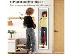 New Homcom Espejo de pie Nerpio luz LED ajustable 160x40 cm Gris