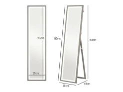 New Homcom Espejo de pie Nerpio luz LED ajustable 160x40 cm Gris