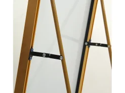 Espejo-Espejo de pie rectangular con marco de metal HD Espejo de pie grande para sala de estar, dormitorio y vestidor Espejo 140x40cm Dorado