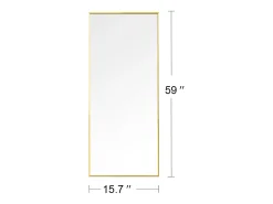 Espejo de pie rectangular con marco de metal HD Espejo de pie grande para sala de estar, dormitorio y vestidor Espejo 150x40cm Dorado Online
