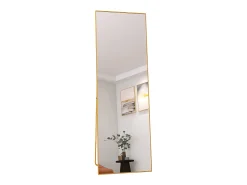Espejo de pie rectangular con marco de metal HD Espejo de pie grande para sala de estar, dormitorio y vestidor Espejo 165x60cm Dorado Clearance