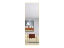 Espejo de pie rectangular con marco de metal HD Espejo de pie grande para sala de estar, dormitorio y vestidor Espejo 165x60cm Dorado Clearance