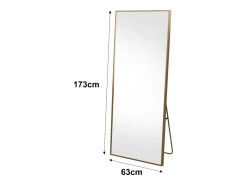 Espejo de pie rectangular 174×63 cm con marco – Diseño minimalista y moderno Dorado Hot