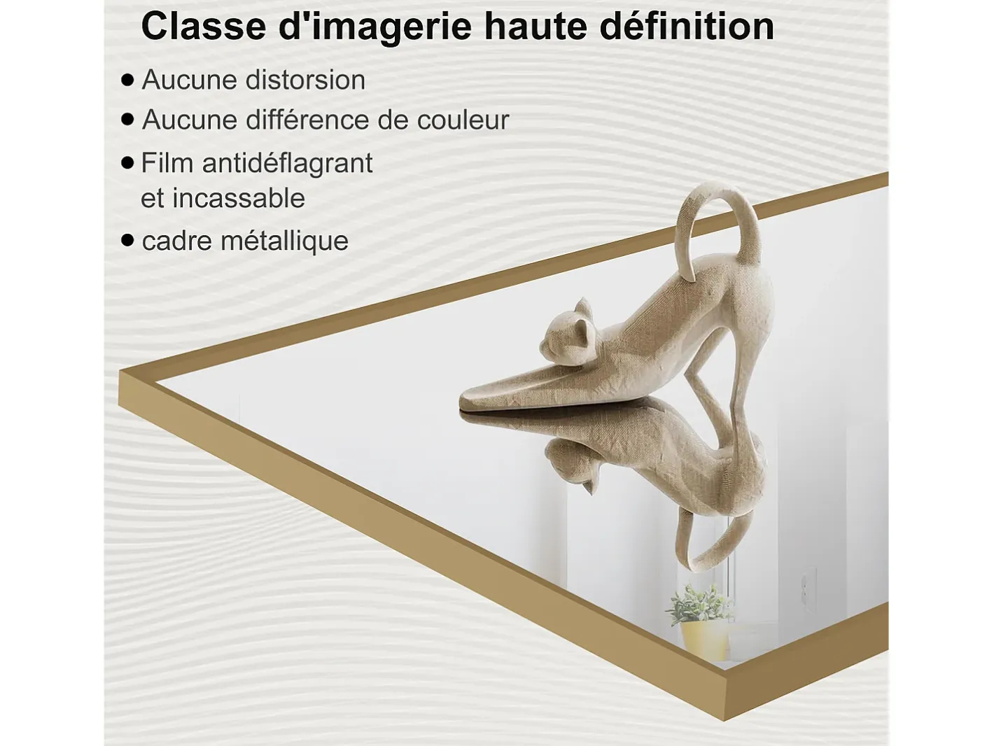Espejo de pie rectangular 174×63 cm con marco – Diseño minimalista y moderno Dorado Hot