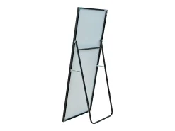 Espejo-Espejo de pie rectangular con marco de metal HD Espejo de pie grande para sala de estar, dormitorio y vestidor Espejo 180x80cm Negro