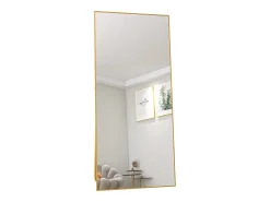 Hot Espejo de pie rectangular con marco de metal HD Espejo de pie grande para sala de estar, dormitorio y vestidor Espejo 180x80cm Dorado