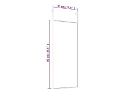 Espejo de puerta 30x80 cm Cristal y aluminio Dorado Outlet