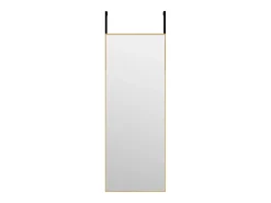 Espejo de puerta 30x80 cm Cristal y aluminio Dorado Outlet