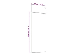 Espejo-Espejo de puerta 30x80 cm Cristal y aluminio Negro