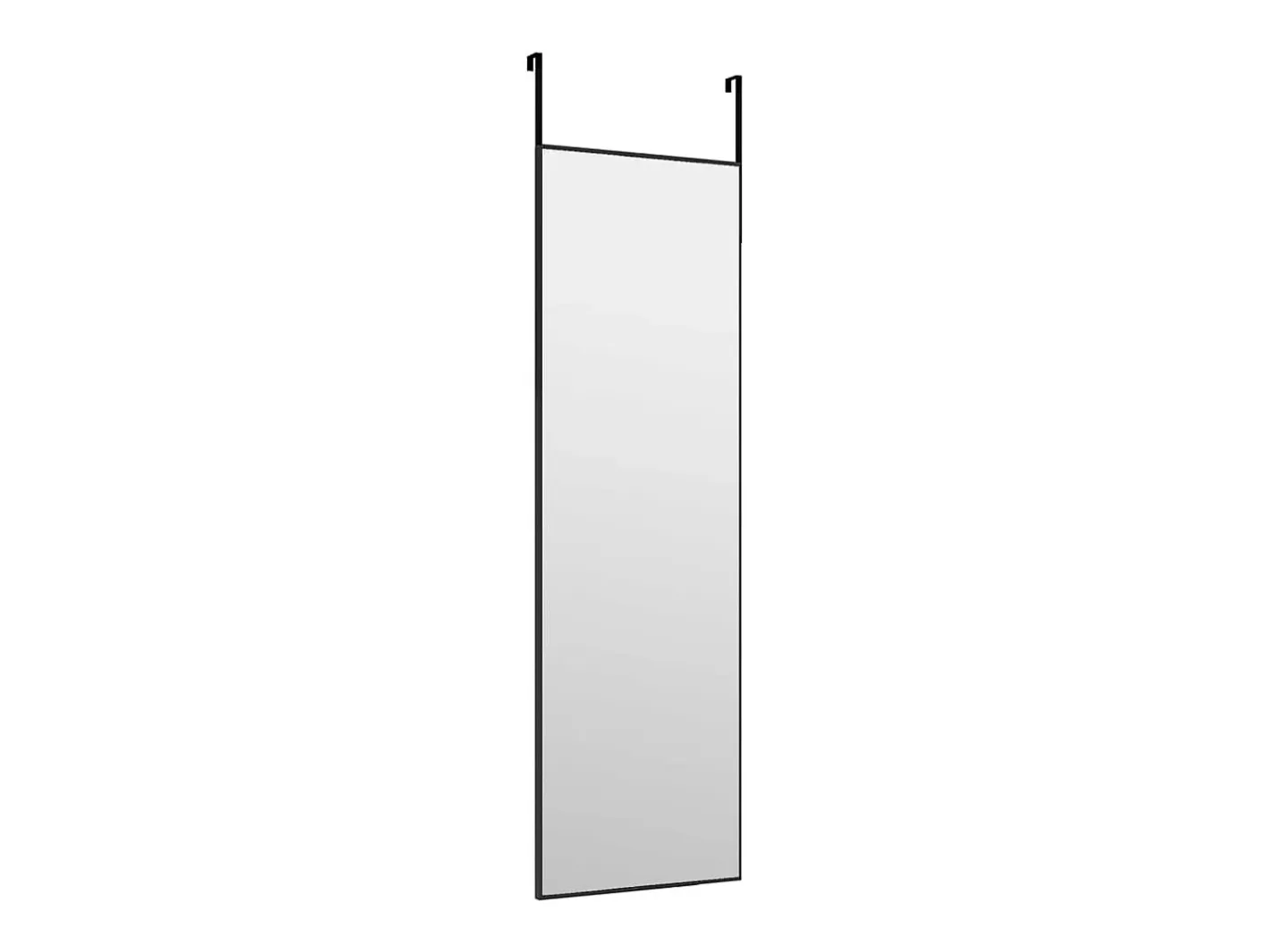Espejo-Espejo de puerta 30x100 cm Cristal y aluminio Negro