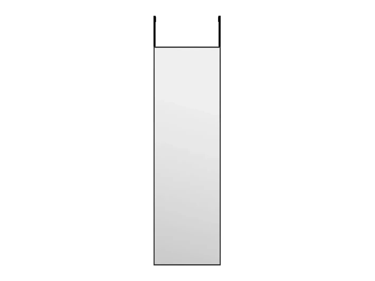 Espejo-Espejo de puerta 30x100 cm Cristal y aluminio Negro