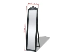 Sale Espejo de suelo estilo barroco 160x40 cm Negro