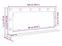 Espejo de tocador con espejo Roble Sonoma 100 x 45 x 18 cm Marru00f3n Sale