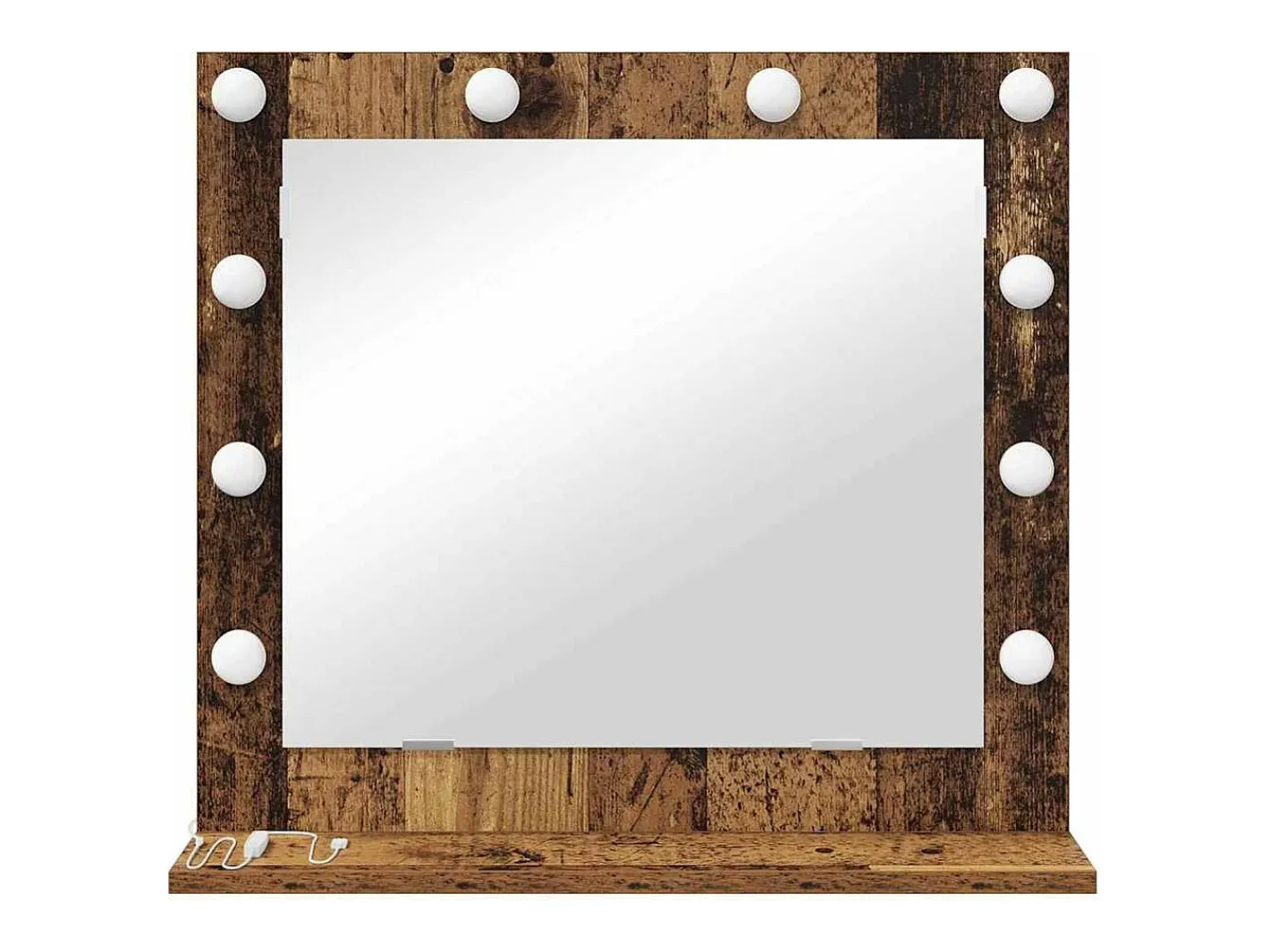 Online Espejo de tocador con espejo Madera antigua 60 x 55 x 18 cm Marru00f3n