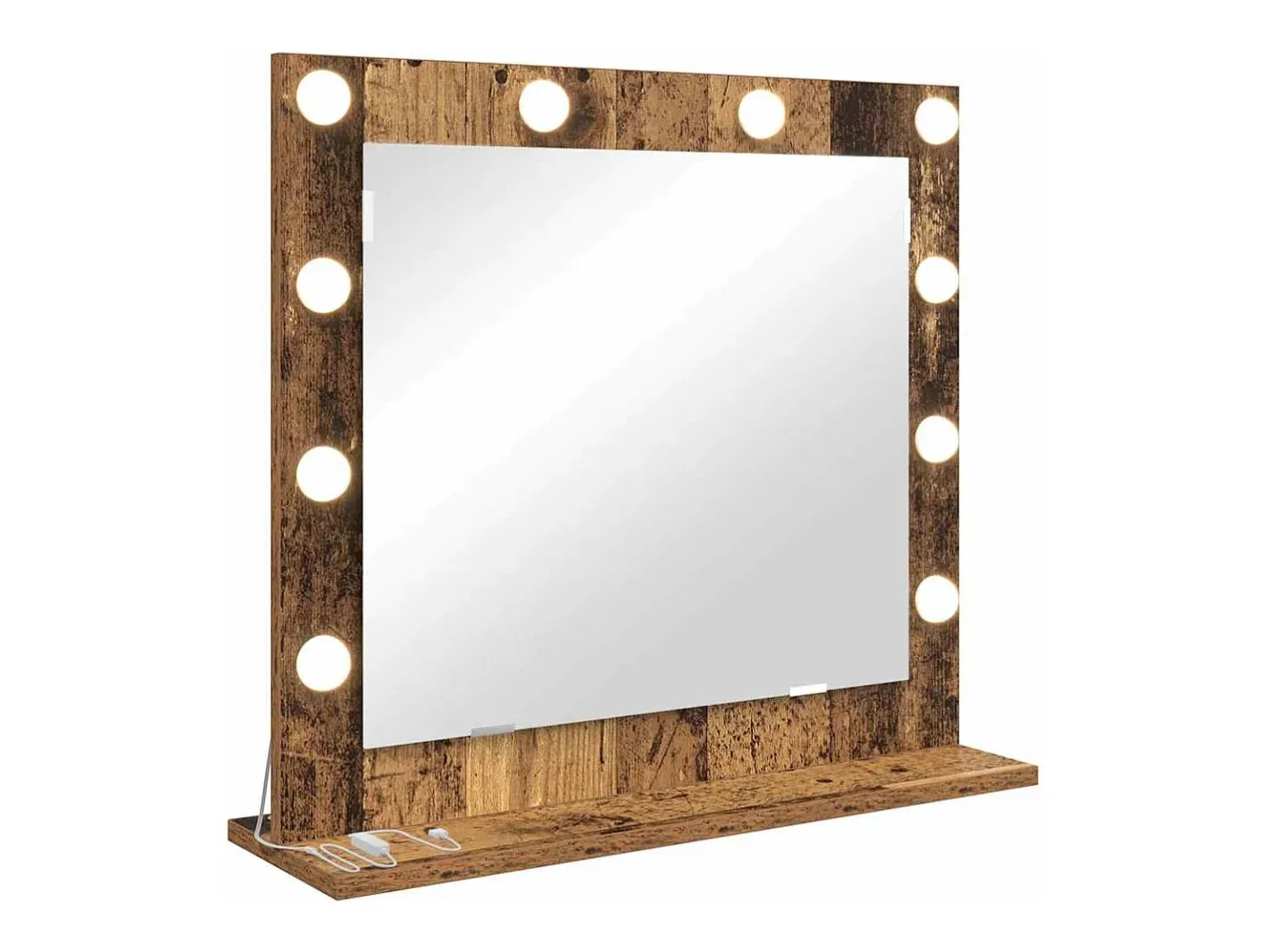Online Espejo de tocador con espejo Madera antigua 60 x 55 x 18 cm Marru00f3n